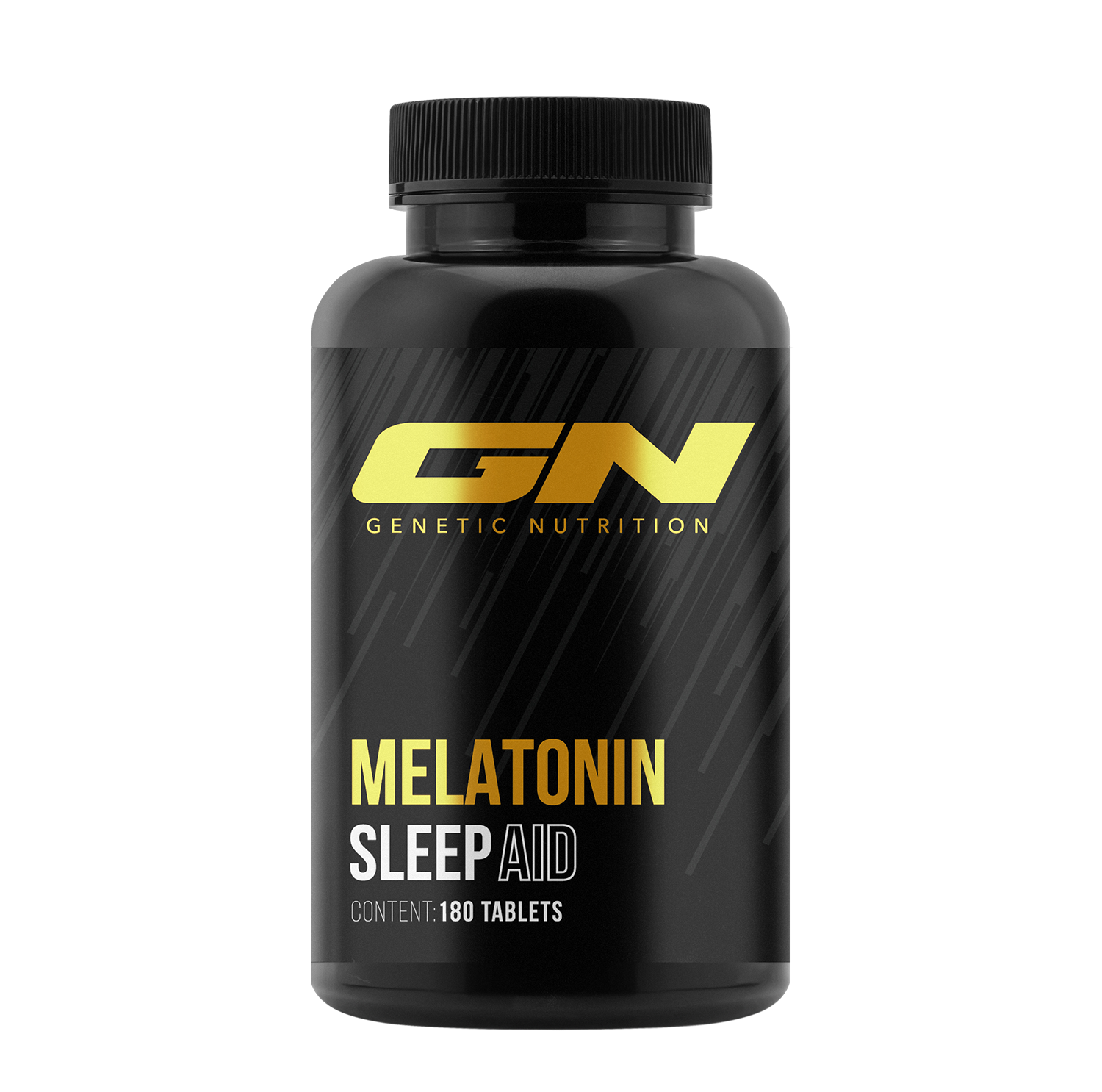  Melatonin 1mg Tabletten – schwarze Dose mit gelber Aufschrift Sleep Aid, 180 Stück