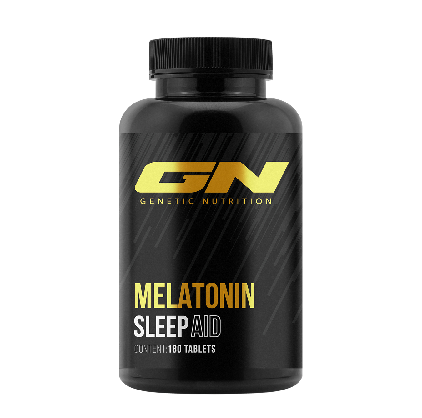  Melatonin 1mg Tabletten – schwarze Dose mit gelber Aufschrift Sleep Aid, 180 Stück