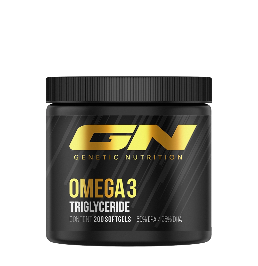 Omega 3 Triglyceride Kapseln 200 Stück Dose von GN Laboratories - hochdosierte Fischöl Kapseln für Sportler, natürliche Triglycerid Form erhältlich bei Gigas Nutrition