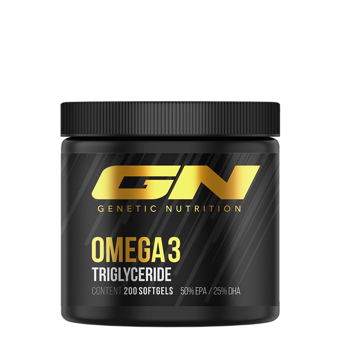 Omega 3 Triglyceride Kapseln 200 Stück Dose von GN Laboratories - hochdosierte Fischöl Kapseln für Sportler, natürliche Triglycerid Form erhältlich bei Gigas Nutrition