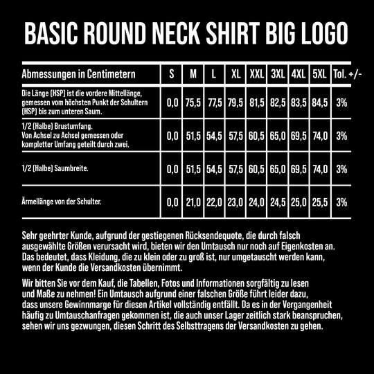 Basic Round Neck Shirt Big Logo - Gods Rage