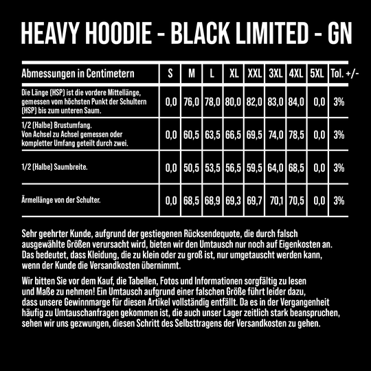 Heavy Hoodie - BLACK LIMITED - GN