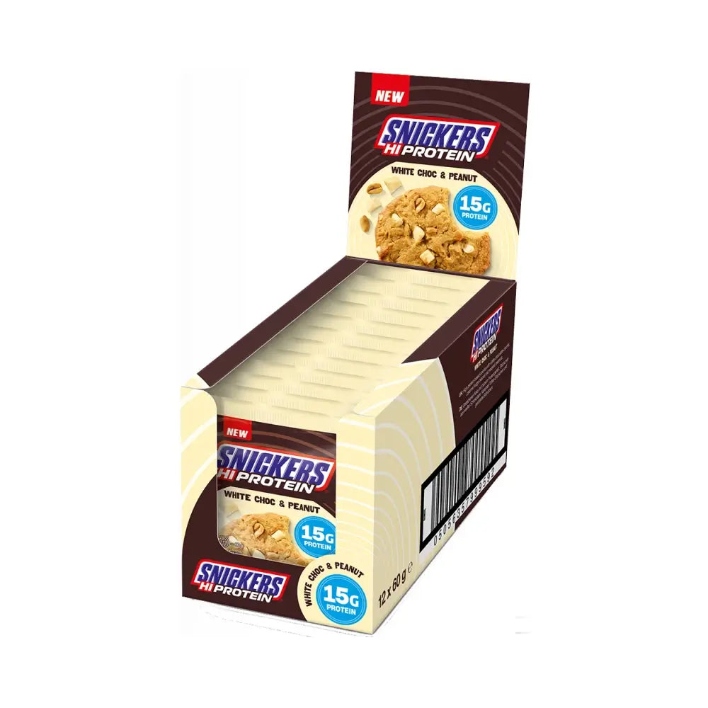 Snickers Hi Protein Cookie · White Choc & Peanut