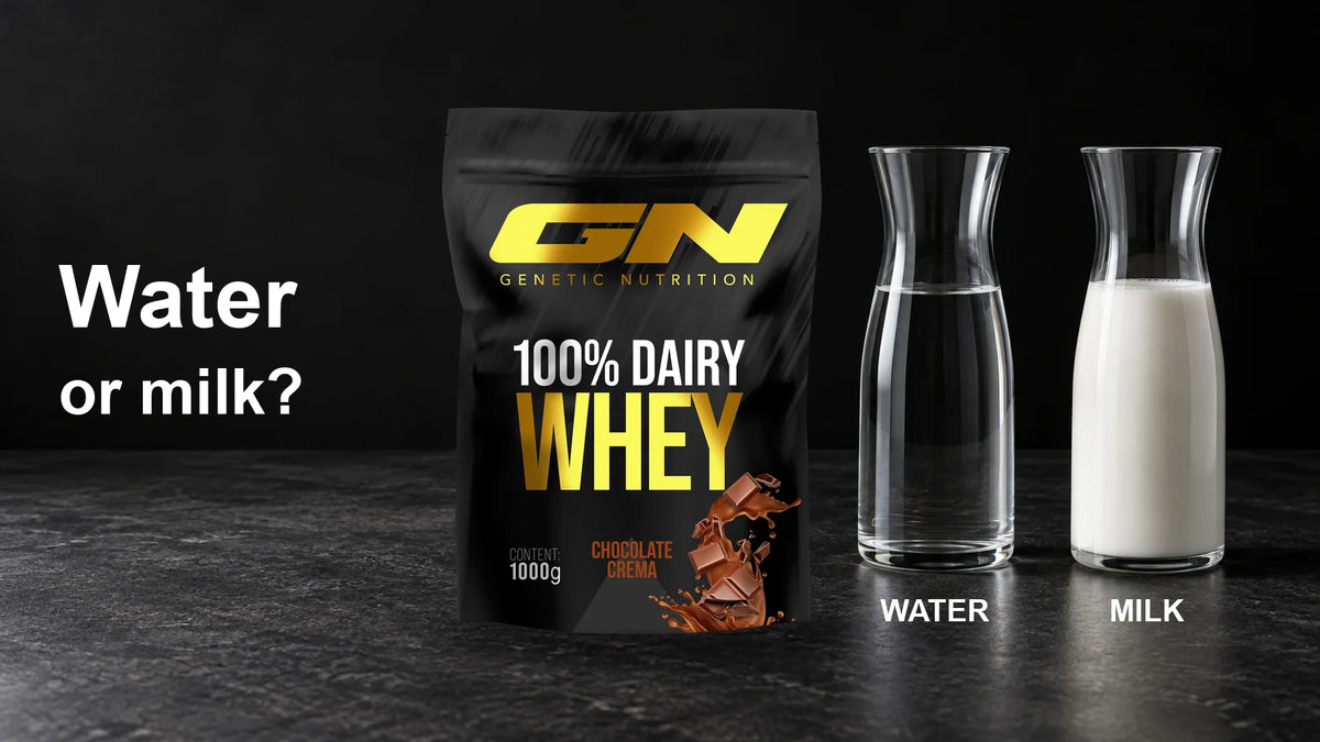Protein shake with water or milk? Calories, protein and taste